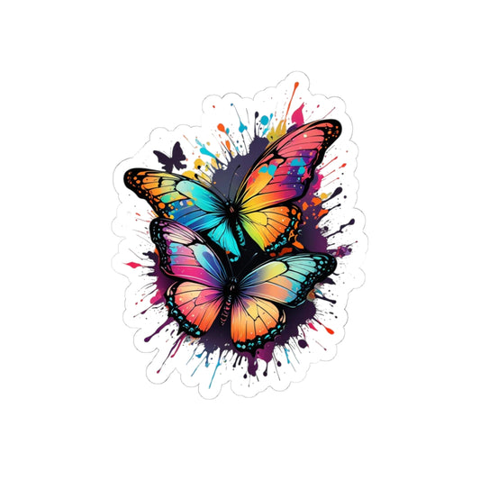 Vibrant Butterfly Kiss-Cut Stickers | Colorful Decor, Laptop Accessories, Journals, Gifts, Art Supplies
