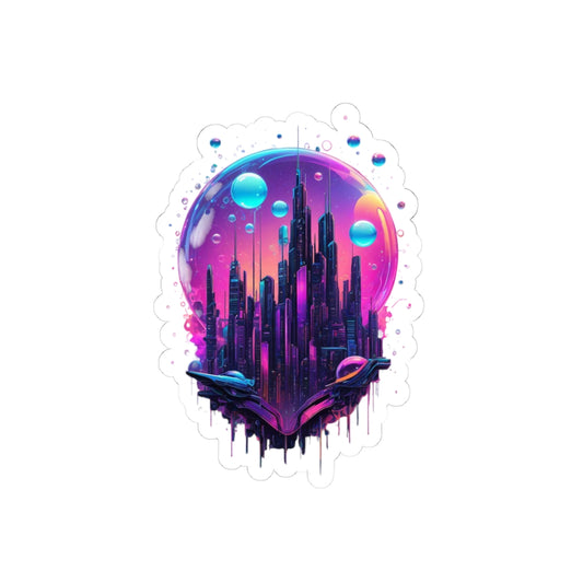 Vibrant Celestial City Kiss-Cut Stickers, Colorful Vinyl Decals for Laptop, Water Bottle, Planner, Home Decor, Gifts