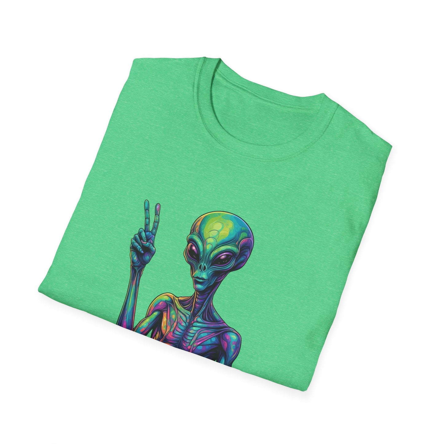 Colorful Alien Graphic Unisex T-Shirt, Retro Tee for UFO Lovers, Space Aesthetic Shirt, Cute Gift for Sci-Fi Fans, Fun Casual Wear