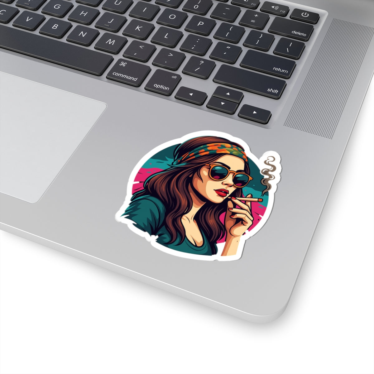 Hippie Chick Kiss-Cut Stickers for Boho Vibe and Retro Style