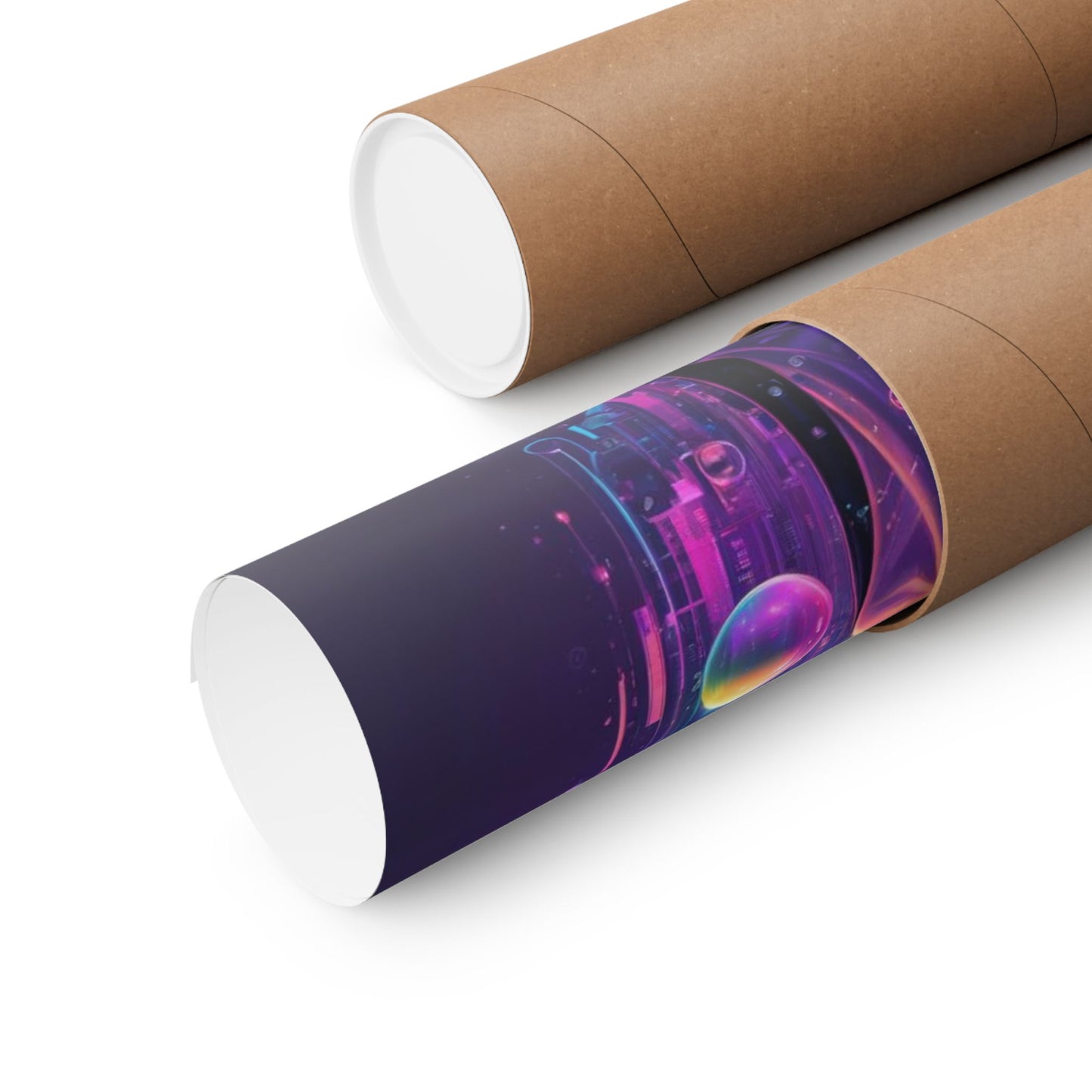 Vertical Posters - Bubble City Vibrant Futuristic Magical Design