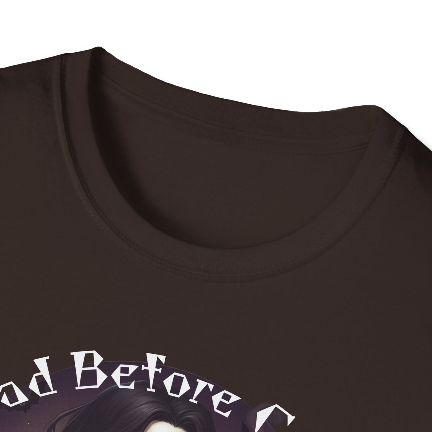 Dead Before Coffee Unisex Softstyle T-Shirt, Funny Coffee Lover Tee, Gothic Graphic Tee, Dark Humor Apparel, Gift for Coffee Enthusiasts