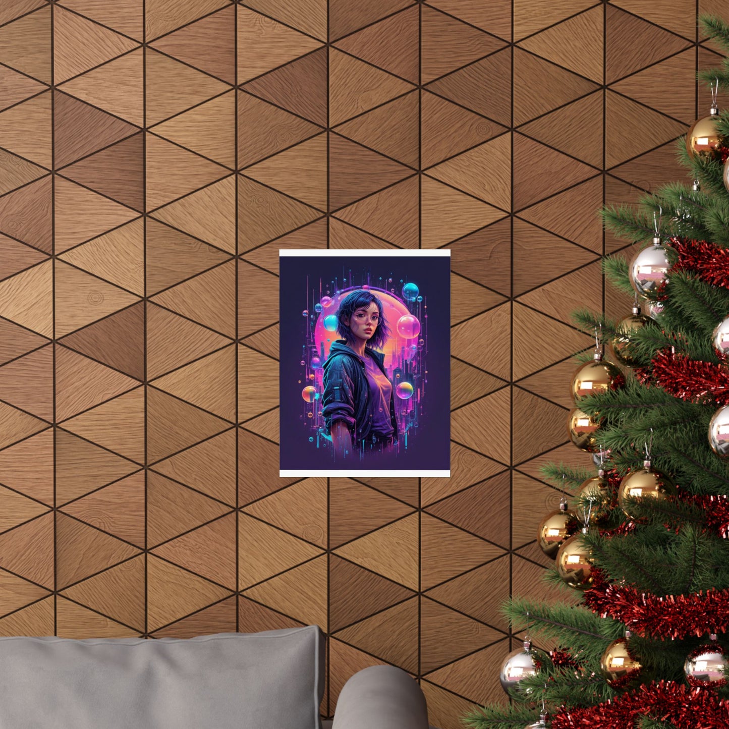 Vertical Posters - Bubble City Vibrant Futuristic Magical Design