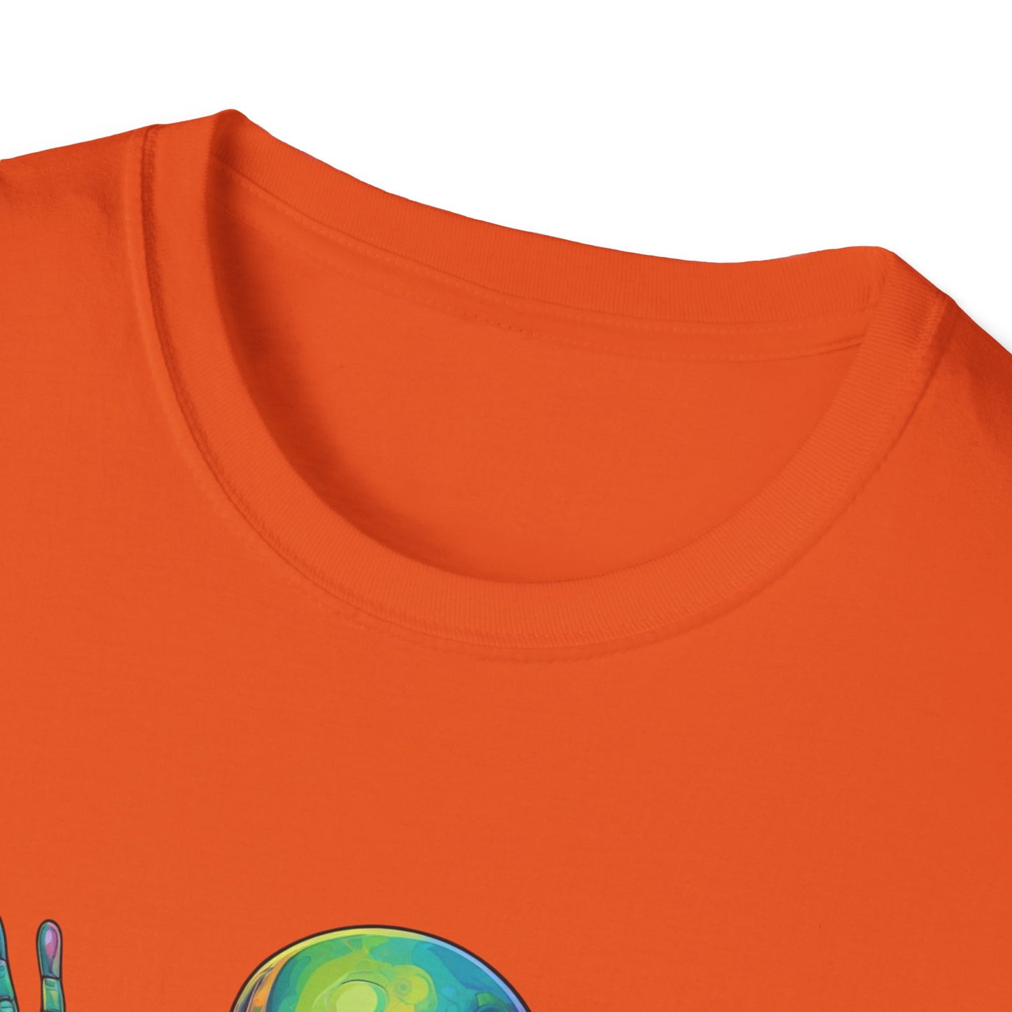 Colorful Alien Graphic Unisex T-Shirt, Retro Tee for UFO Lovers, Space Aesthetic Shirt, Cute Gift for Sci-Fi Fans, Fun Casual Wear