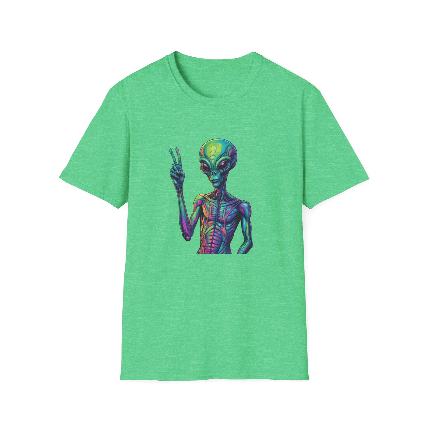Colorful Alien Graphic Unisex T-Shirt, Retro Tee for UFO Lovers, Space Aesthetic Shirt, Cute Gift for Sci-Fi Fans, Fun Casual Wear