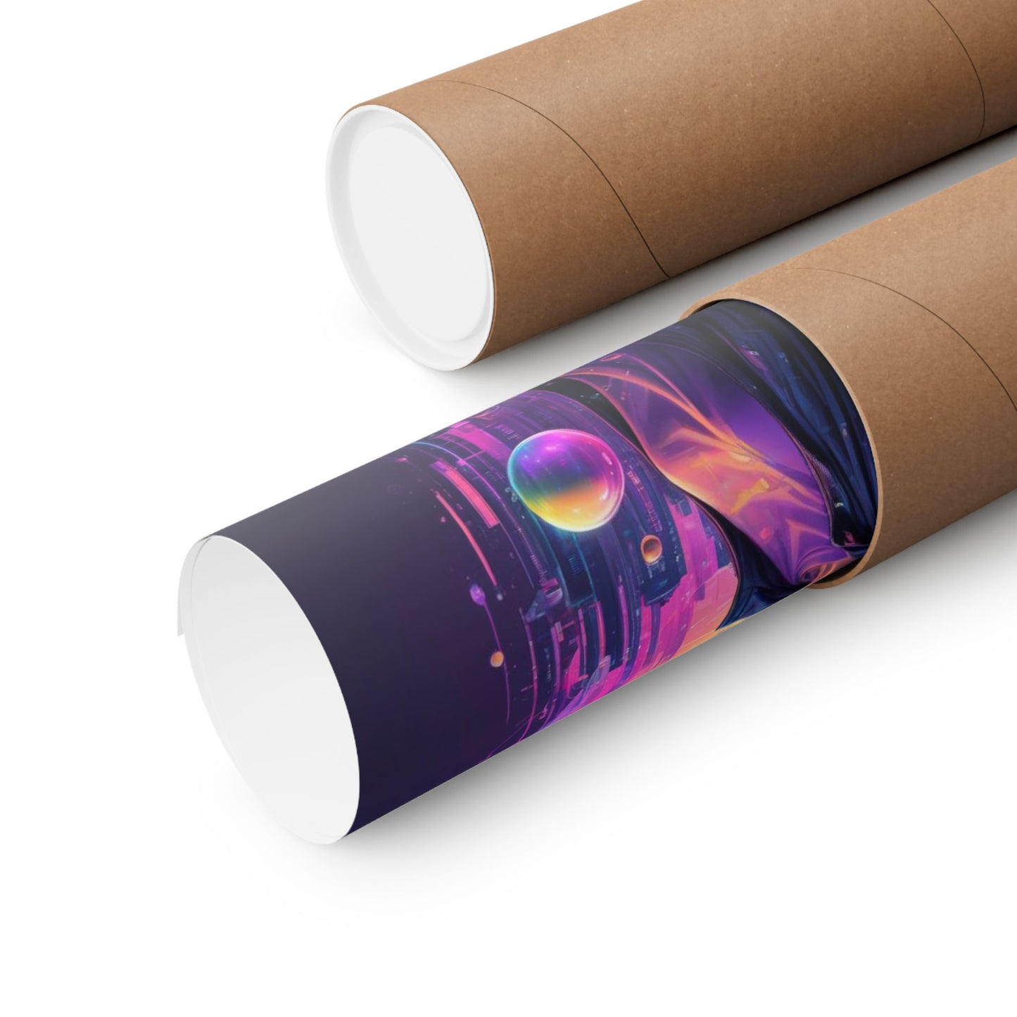 Vertical Posters - Bubble City Vibrant Futuristic Magical Design
