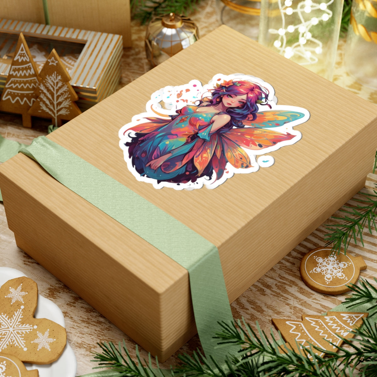 Whimsical Fairy Kiss-Cut Stickers, Cute Decor, Laptop Accessory, Gift for Fairy Lovers, Unique Art, Aesthetic Stickers