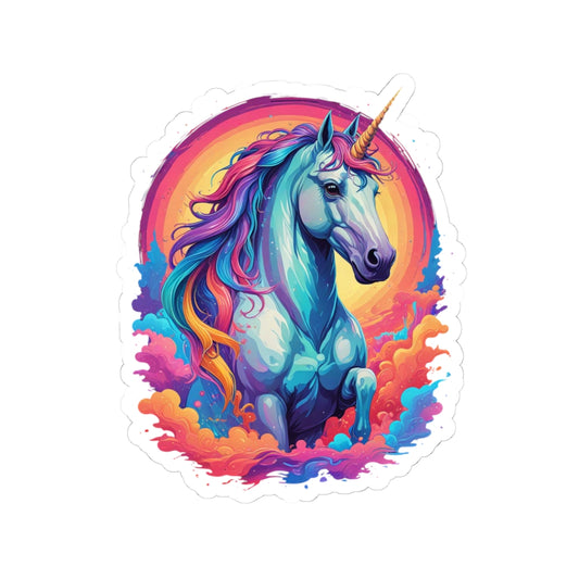 Vibrant Unicorn Kiss-Cut Stickers, Colorful Wall Decor, Laptop Stickers, Art for Kids, Gifts for Unicorn Lovers