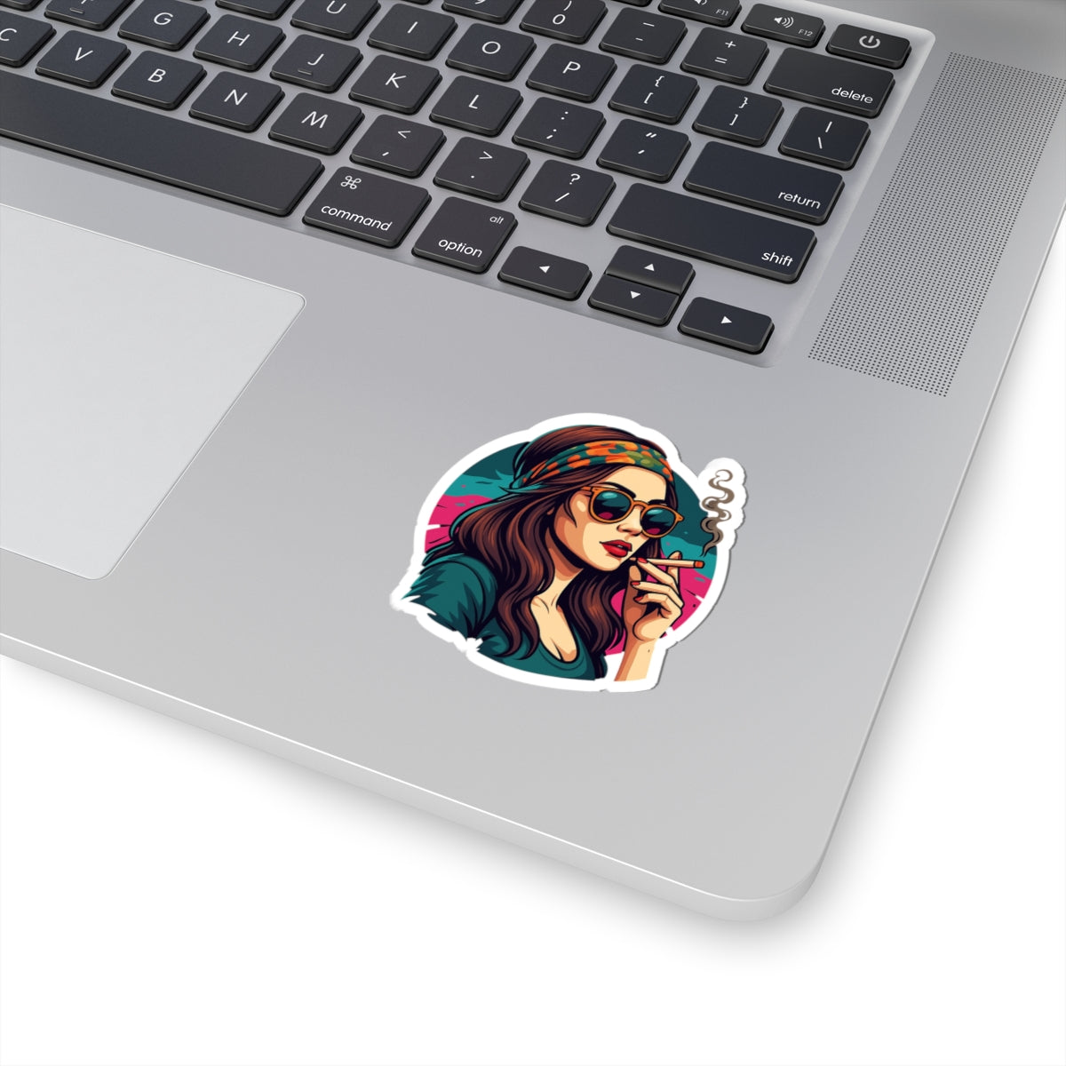 Hippie Chick Kiss-Cut Stickers for Boho Vibe and Retro Style