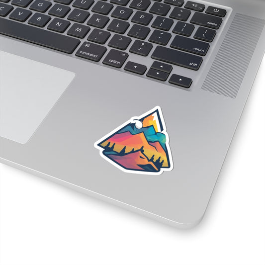 Vibrant Mountain Aura Kiss-Cut Stickers | Adventure Decor, Nature Lovers, Laptop Accessories, Travel Gifts, Outdoor Decor