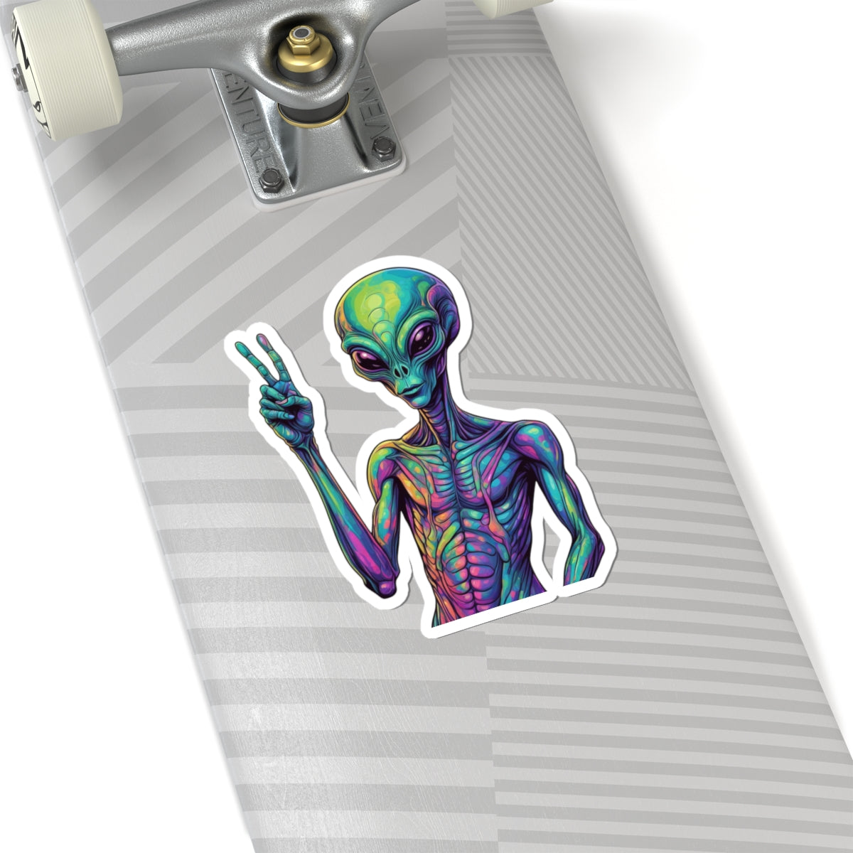 Vibrant Alien Kiss-Cut Stickers, Fun Alien Decor, Laptop Stickers, Cool Gift Ideas, Unique Art Stickers, Quirky Home Accessories
