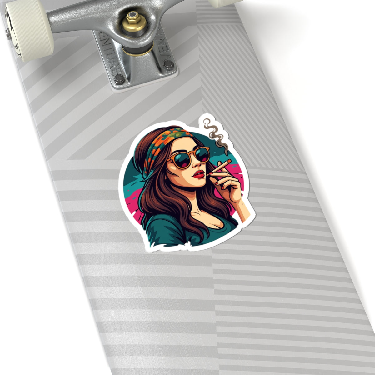 Hippie Chick Kiss-Cut Stickers for Boho Vibe and Retro Style