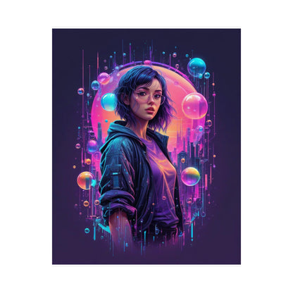 Vertical Posters - Bubble City Vibrant Futuristic Magical Design