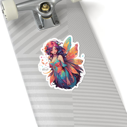 Whimsical Fairy Kiss-Cut Stickers, Cute Decor, Laptop Accessory, Gift for Fairy Lovers, Unique Art, Aesthetic Stickers