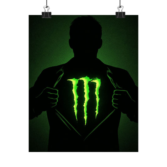 Monster Energy Matte Vertical Posters, Cool Wall Art, Gamer Decor, Gift for Energy Drink Lovers, Unique Room Decoration