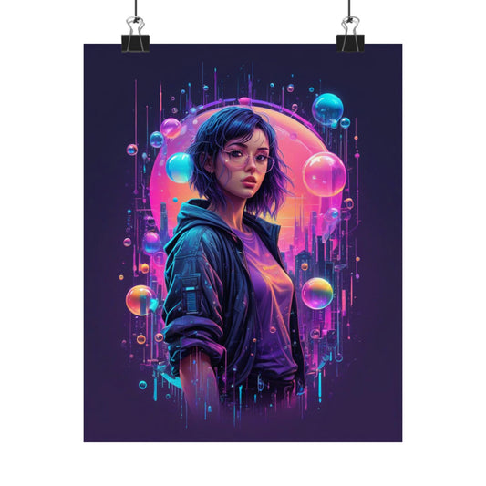 Vertical Posters - Bubble City Vibrant Futuristic Magical Design