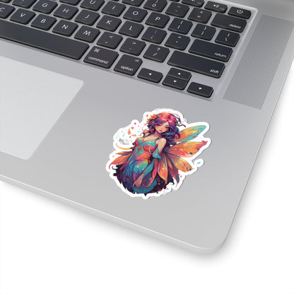 Whimsical Fairy Kiss-Cut Stickers, Cute Decor, Laptop Accessory, Gift for Fairy Lovers, Unique Art, Aesthetic Stickers