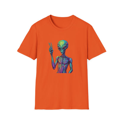 Colorful Alien Graphic Unisex T-Shirt, Retro Tee for UFO Lovers, Space Aesthetic Shirt, Cute Gift for Sci-Fi Fans, Fun Casual Wear