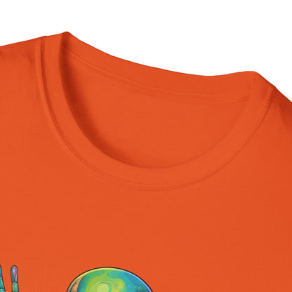 Colorful Alien Graphic Unisex T-Shirt, Retro Tee for UFO Lovers, Space Aesthetic Shirt, Cute Gift for Sci-Fi Fans, Fun Casual Wear