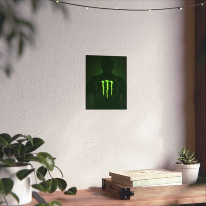 Monster Energy Matte Vertical Posters, Cool Wall Art, Gamer Decor, Gift for Energy Drink Lovers, Unique Room Decoration