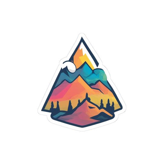Vibrant Mountain Aura Kiss-Cut Stickers | Adventure Decor, Nature Lovers, Laptop Accessories, Travel Gifts, Outdoor Decor